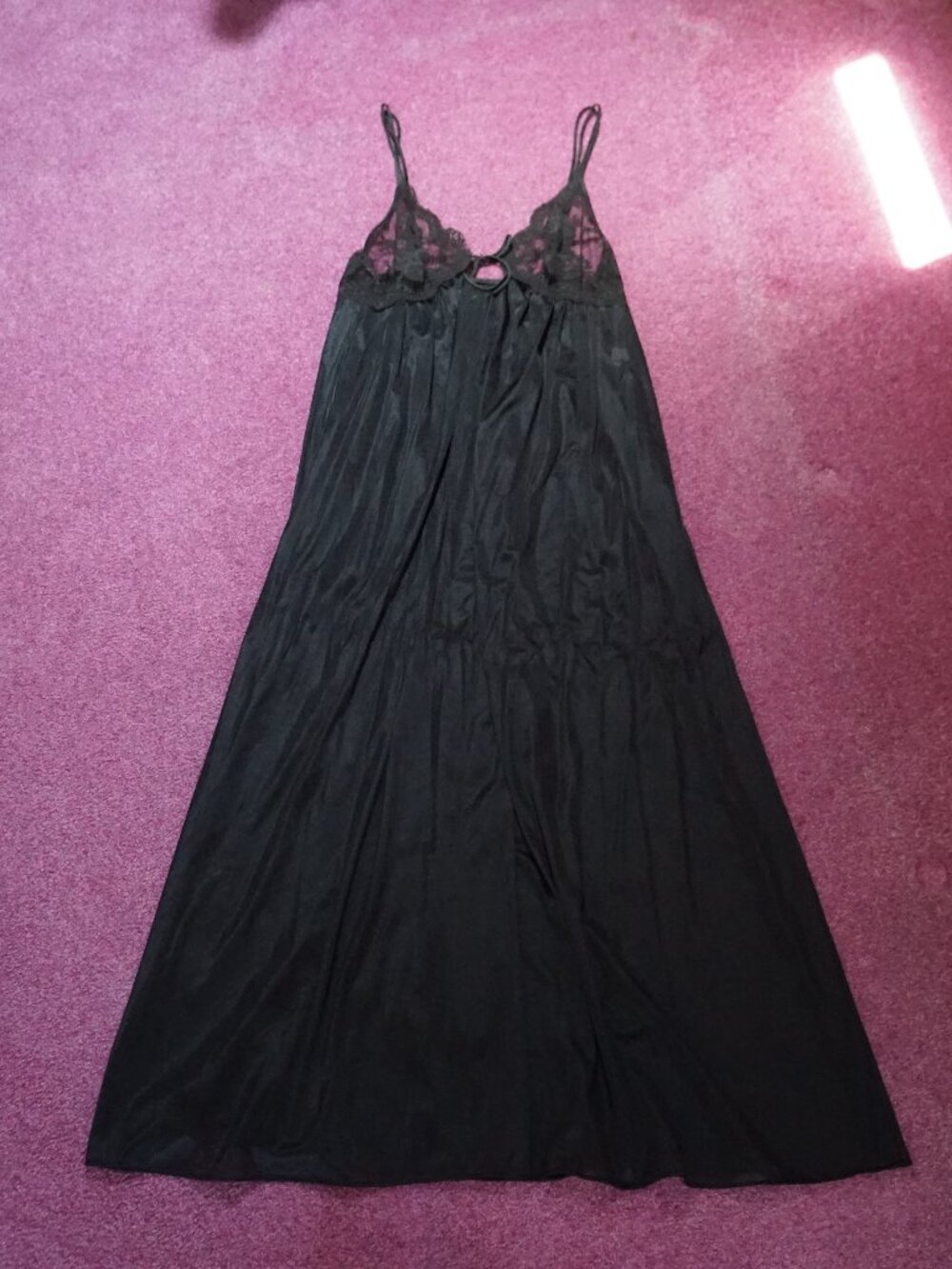 Vintage JCPenney black lace maxi slip dress  Size M